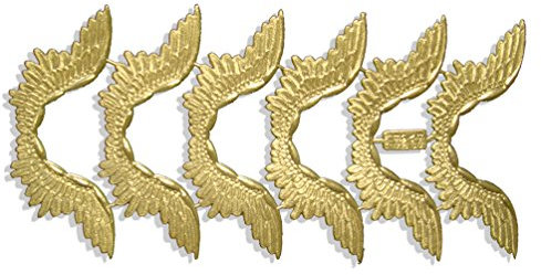 Engelsflügel Deko 5 x 11 cm, 6 Stück auf Blatt, goldfarben, geprägtes Papier – Perfekte Weihnachtsschmuck Engel Ornamente, ideal für Bastelarbeiten und kreative Projekte & Geschenkverpackungen