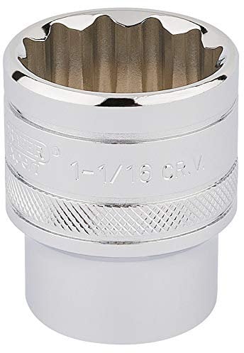 Draper 33726 1/2-Inch Square Drive Polished Chrome Imperial Socket, 1.1/16-Inch Size