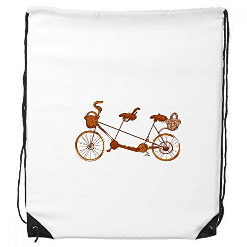 DIYthinker Cartoon DREI-Sitz Fahrrad Britannien Land Kultur-Rucksack Einkaufssporttaschen Geschenk One_Size Mehrfarbig