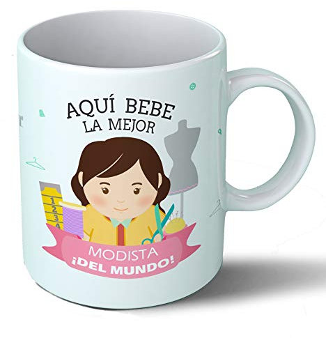 Planetacase - Taza Modista - Regalo Original - Cerámica 330 mL - Taza Desayuno Apta para Microondas y Lavavajillas - Resistente a Lavados