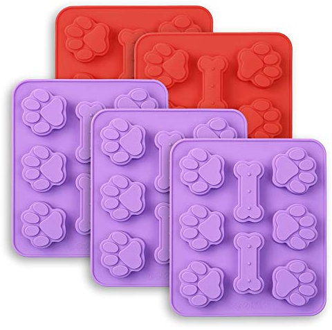 Cozihom Lot de 5 moules 2 en 1 en silicone de qualité alimentaire pour chocolat, bonbons, pudding, gelée, friandises pour chien