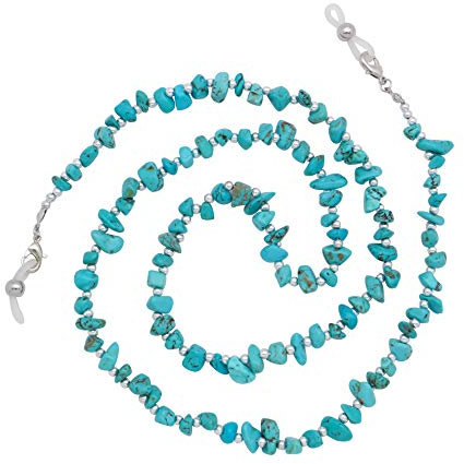 KAI Top Brillenkette, Riemen, Halter, Schnur, Sonnenbrillenkette, modische Chip, Perlen, Maske, Schlüsselband, Gesichtsmaske, Kette für Damen, Türkis/Ausflug, einfarbig (Getaway Solids), Einheitsgröße