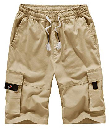 APTRO Herren Kurze Hosen Cargo Shorts Outdoor Sommer Shorts Freizeit Baumwolle Arbeitsshorts Khaki XXL