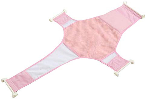 AMOYER Babypflege Adjustable Säuglings Dusche Badewanne Bade Badewanne Baby-Bad-sicherheitsnetz Sicherheit Sitzstütze Rosa