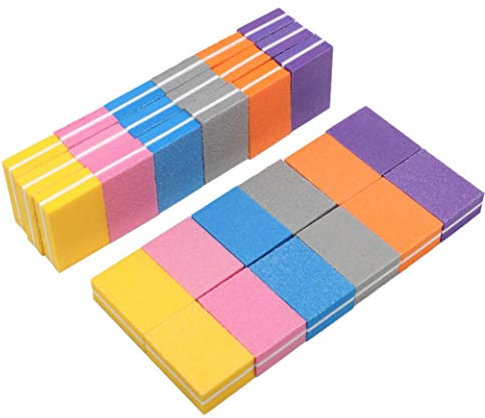 20pcs/set Mini Nail File Buffer Sponge Nail Polishing Blocks Small Portable Files lima Nail Polisher Maleicure Tools(Random Colors)