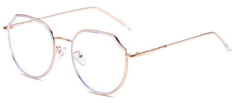 DUCO Blaulichtfilter Brille Damen Bildschirmbrille ohne Stärke,Anti Blue Light Glasses für TV, PC, Gaming Anti-Müdigkeit Computerbrillen W014