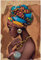 Jwqing Afrique Toile Peinture Murale Art sur Toile Peintures Affiches et Posters Femme Noire sur Toile déco Murale Tableau Photos Salon (60x80cm sans Cadre)