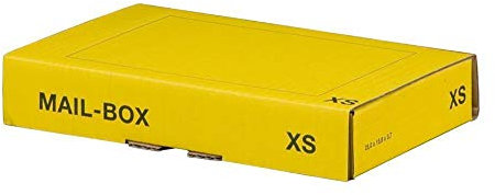 Ropipack Mailbox Versandkarton Versandbox wiederverschließbar 244 x 145 x 43 mm Gelb XS - 20 Stück