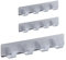 Relaxdays 12 x Hakenleiste selbstklebend, je 4 Handtuchhaken, Edelstahl, Bad und Küche, 16 cm, Schlüsselhaken zum Kleben, Silber