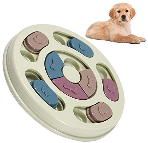 Flow fire Dog Puzzle Slow Feeder Toy, Interactive Training Toy Box, Creative Dog Smart Beginner, Improve Dog's IQ, Non-Slip Slow Feeder for Puppy Dogs Boredom (Green)