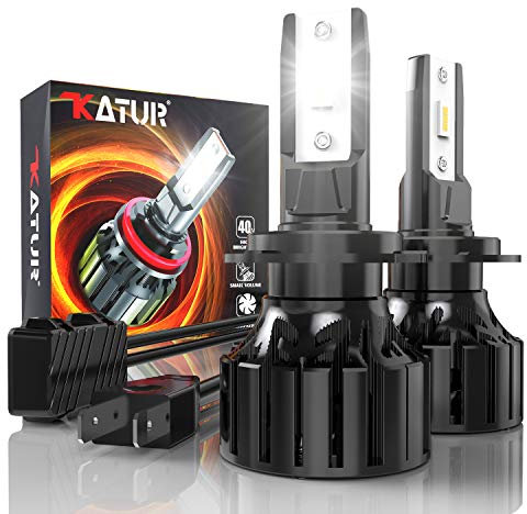 KATUR Ampoule H7 Led, 80W 16000LM 6000K Blanc Froid 400% Luminosité Super Lumineux Angle de faisceau réglable à 360 degrés Xenon H7 Led Anti Erreur Voiture Kit de conversion IP65 étanche, 2 pièces