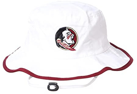 Zephyr NCAA Florida State Seminoles Mens Bucket Hat Pontoon Trim, Florida State Seminoles White, Large