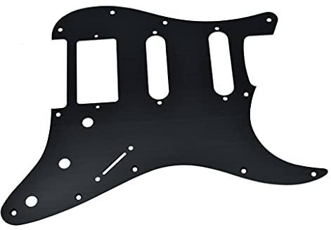 Dopro Schlagbrett für Gitarren mit 11 Löchern, eloxiertes Aluminium, moderner Stil, Stratocaster, passend für amerikanische/mexikanische FD, Schwarz