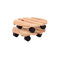 Oypla Set of 2 30cm Wooden Plant Flower Pot Mobile Mover Trolley Stands