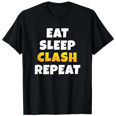Eat Sleep Clash Repeat Mobile Gaming T-Shirt
