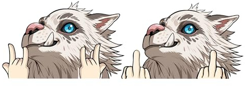 Auto-Aufkleber Fuck You Meme, 13 cm, Vinyl, Wolfskopf, Steht, Finger, Peeker, Lustige Grafik-Aufkleber für Windows und Laptop, 2 Stück