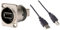 Neutrik NAUSB-W Reversibler USB-Adapter (Typ A und B), Nickel D-Gehäuse & PremiumCord USB 2.0 High Speed Kabel M/M 0,5m, A Stecker auf B Stecker, USB Verbindungskabel, Farbe schwarz, Länge 0,5m