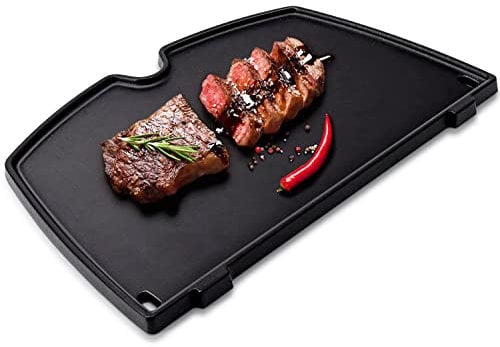 Piastra in ghisa 6558 per barbecue a gas Weber Q100, Q120, Q1000, Q1200, Q140, Q1400 Series, 32 x 22 cm, per barbecue a gas Weber