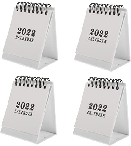 STOBOK 4 Stück 2022 Tischkalender 2022 Stehkalender 2022 Desktop-kalender Für 2022 Bürokalender 2022 Mini-wandkalender 2021 2022 Planer Jahreskalender Papier Weiß Kind Die Liste Esstisch