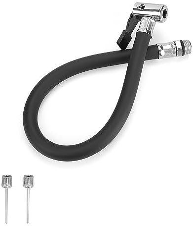 DIYCUT Tubo Gonfiaggio Pneumatici, 36,5 cm Adattatore Gonfiaggio Bici, con Ago di Gonfiaggio, Tubo Flessibile di Ricambio per Pompa ad Aria, Adatto per Pneumatici per Biciclette, Compressori d'Aria