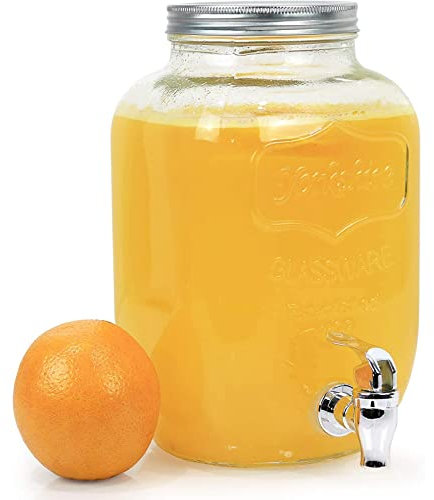 La zappa Dispenser per Bevande 4 lt Contenitore in Vetro con Rubinetto design Vintage