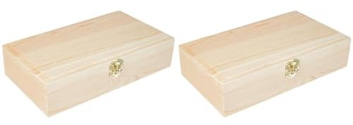 Rayher Holz Schatulle Rahmen, FSC Mix Credit, unbehandelt, mit Metall-Klappverschluss, Größe: 24.70 cm x 14.90 cm x 5.90 cm, 62296000 (Packung mit 2)