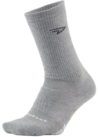 DEFEET - Woolie Boolie 6 - D-Logo - Crew Sock - Cycling, Running, Everyday Sock, Lead, Large