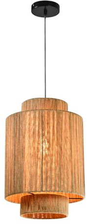 LQWELL® E27 Hängelampe Deckenleuchte Deckenleuchter, Retro Deckenlampe Hängeleuchte 1 Flammig, Linen Beige Kronleuchter für Wohnzimmer Schlafzimmer Esszimmer Bar Hotel Geschäft Studio Cafés