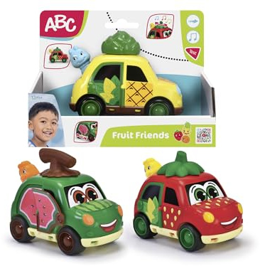 ABC 204112009I06, Fruit Friends Spielzeugauto, ABC Fruit Friends mit Freilauf, Spielbox, Öffnbare Seitentür, Schaukeln Larve. Erhältlich in Ananas