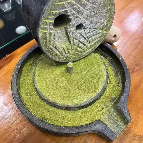 Molino de Piedra Molino de Granos de Vivienda de País, Pequeño Molinillo de Piedra de Piedra Azul Hecho a Mano para La Enseñanza/Cocina de Manualidades para El Hogar/Guardería, La Cocina, 13cm × 20c