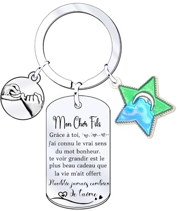 MNBVBV Cadeau Fils Fille Porte Clés Homme Femme Cadeau D'anniversaire Garçon Fille Enfant Je T'aime Mon Fils Ma Fille