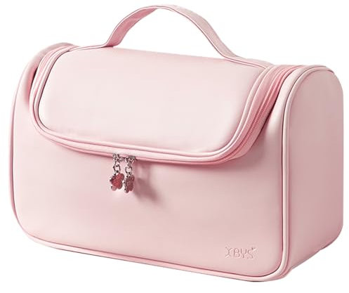 Veki Tragbare Reisetasche für Dyson Airwrap Styler und Lockenwickler, Aufbewahrungstasche mit Haken für Haarstyler und Aufsätzen, Haartrockner Tragetasche Kompatibel mit Shark und Dyson (Rosa)