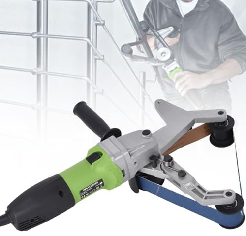 MLYYYDSS Lucidatrice per Tubi tondi con levigatrice a Nastro da 800 W, lucidatrice elettrica per Tubi in Acciaio Inossidabile, levigatrice a Nastro da 700-3000 Giri/min,Thickhandle