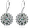 POPLYKE Moos Achat Lotus Ohrringe Sterling Silber Lotus Blume Tropfen Ohrringe Blume Schmuck Geburtstag Geschenk für Sie Frauen