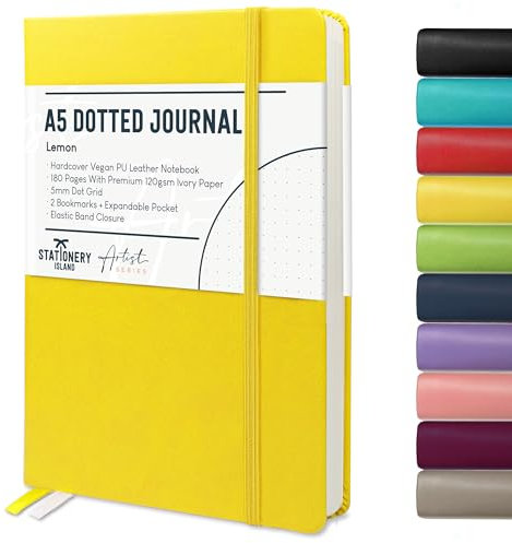 STATIONERY ISLAND Bullet Dotted Journal, Notizbuch A5 Dotted, 180 Seiten Premium 120 g/m² Papier, Hardcover Journal Dotted, Notizbuch Gepunktet