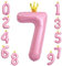 KOBOKO Zahlen Luftballon 7 Rosa, 40 Zoll Riesen Folienballon 7, Zahl Luftballon 7 Jahre Mädchen, Ballon 7 Geburtstag, Luftballons 7. Geburtstag, Helium Ballons 7 mit Krone für Geburtstag Party Deko