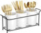 Lifewit 3-teiliger Besteckhalter mit Metallrahmen, Utensilienhalter für den Schrank/Arbeitsplatte, Küchenutensilienhalter Besteckkorb Tisch aus Kunststoff für Gabeln/Löffel/Messer, Weiß & Schwarz