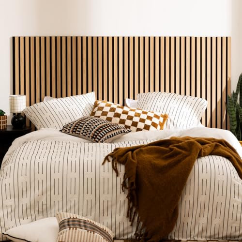 Lot de 4 Panneaux décoratif accoustique tasseaux bois Colva 120x30 cm - (Soit 120x120cm) (Noyer)