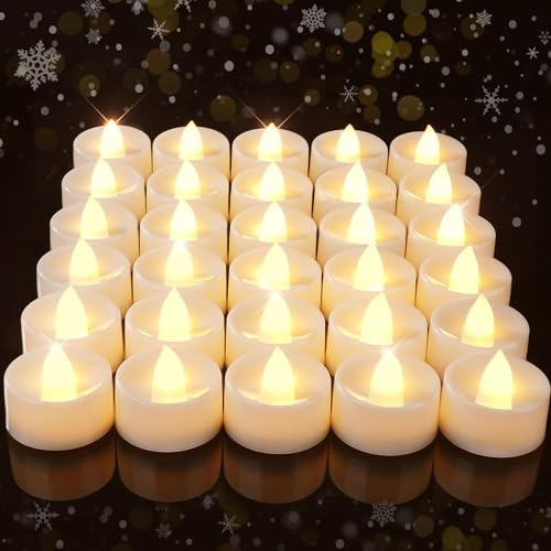 Amagic Flackernde flammenlose Teelichter, batteriebetrieben, 200+ Stunden langlebig, elektrische Kerze für Hochzeitstisch, Heimdekoration, Geschenk, Urlaubsdekoration, 100 Stück