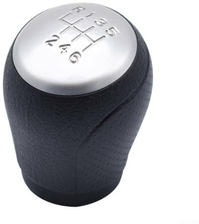 ZiStarlilife Pomo de palanca de cambios de 6 velocidades para Nissan X-Trail T31 para Qashqai J10 2006-2013, pieza de repuesto para interior de coche, color negro y plateado, fácil instalación