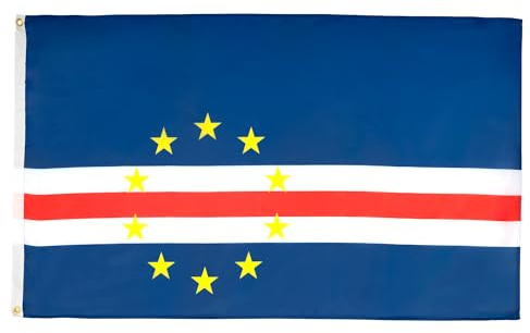 AZ FLAG - Lot de 2 Drapeau Cap Vert - 90x60 cm - Drapeau Cap-Verdien 100% Polyester Avec Oeillets Métalliques Intégrés