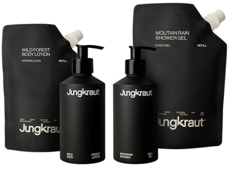 JUNGKRAUT Body Care Set, stärkende und pflegende Körperlotion für Männer, intensive Feuchtigkeit, ultraleicht - nicht fettend, Swiss made, 100% natürlich