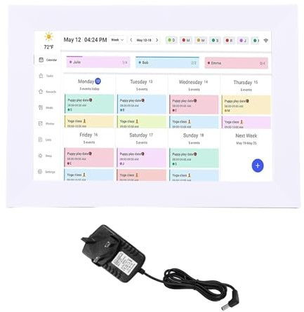 Generic Digital Calendar, 10.1 Inch WiFi Electronic Calendars 1080P HD Touchscreen Wall Planner App Control Built in 32GB Storage for Family Schedules (au)