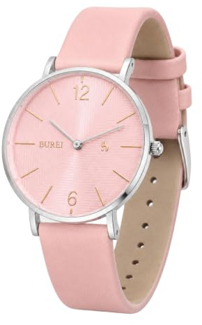 BUREI Ultradünne Damenuhr Minimalistisches Japanisches Klassisch delstahl Armbanduhr Damen Geschenke für Frauen