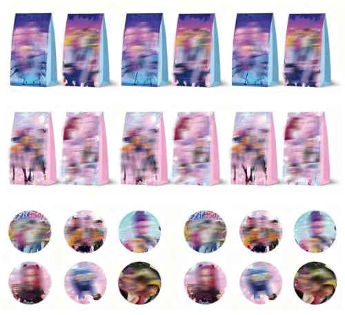 XILEPINGAN 12 Stück Kpop Hunters Geschenktüte Klein, Party süßigkeiten tüten mit 12 Aufkleber,Geschenkpapier Verpackungen für Kindergeburtstag
