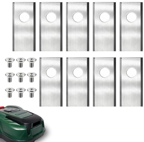 Cuchillas para Robot Cortacésped para Parkside - Set de 9 Cuchillas de Recambio para Robot Cortacésped Compatibles con Parkside PMRA y PMRDA, Recambios Prácticos para el Cuidado Periódico del Jardín