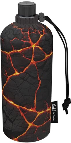 Emil Glas Trinkflasche 0,6l Lava – isolierte Flasche für Kinder & Erwachsene, auslaufsicher, schadstofffrei für Schule, Freizeit und Sport