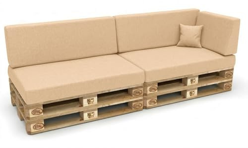 PFM HOME - Palettenkissen Outdoor-Kissen Wasserdicht für Palettensofa - 6er Set Palettenmöbel Europaletten - Gartenkissen mit abnehmbarem Bezug