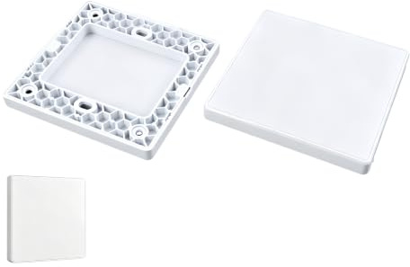 Cache-Prise Murale 86x86 Plaque Vierge Blanche 2 Pièces Finition Lisse | Surface lisse au design sobre, cette plaque s’intègre parfaitement à votre décoration murale et correspond aux boîtiers murau