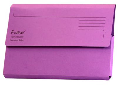 Exacompta Forever Document Wallets - Perfect for Storing Documents - Recycled 290 gsm Board - 34.5 x 24.5 cm in Size - A4/Foolscap - Purple - Pack of 25.